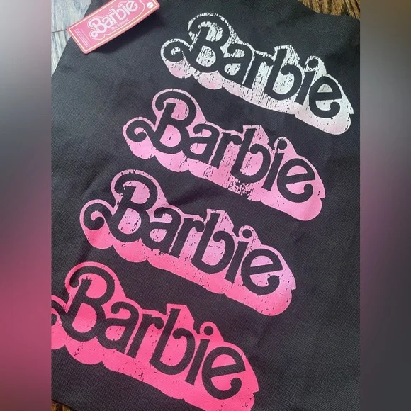 BARBIE The Movie Black and Pink Canvas Reusable Tote Bag Primark Exclusive NWT - Picture 2 of 4